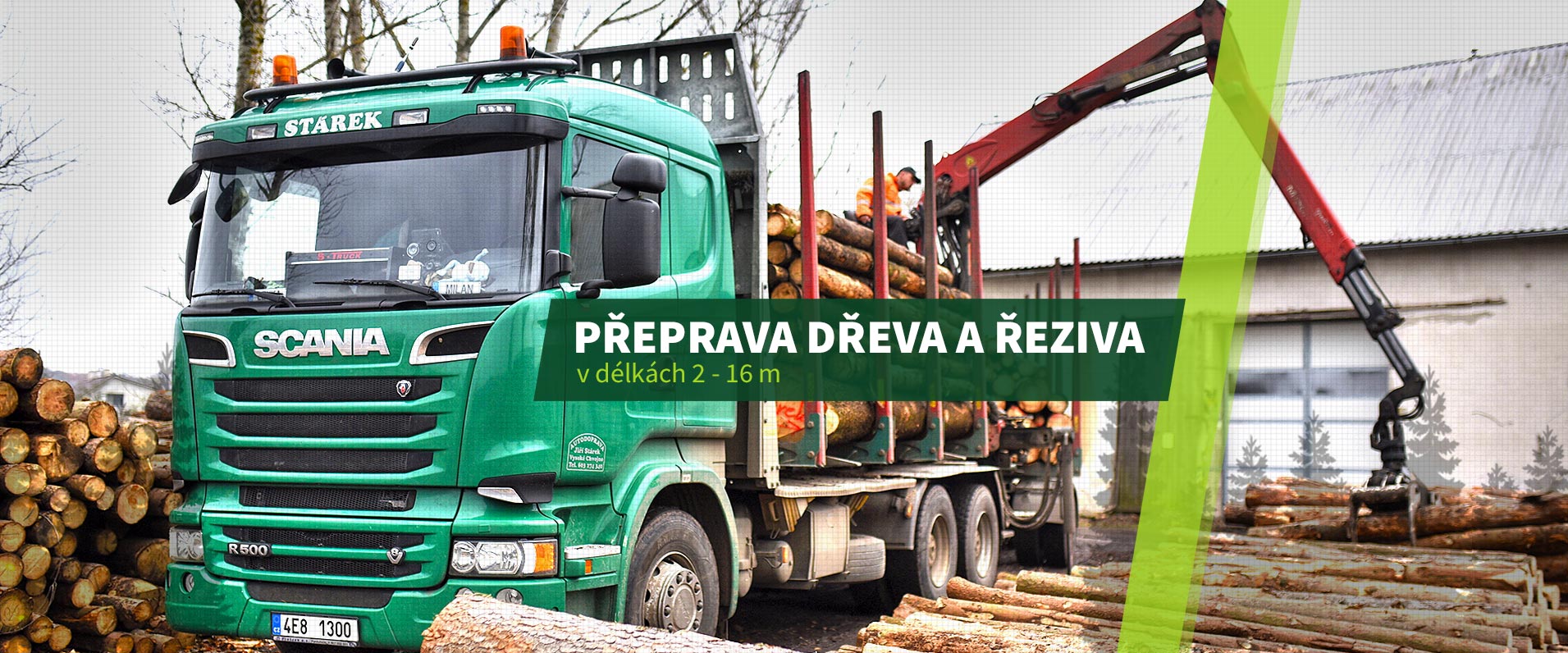 Přeprava dřeva a řeziva v délkách 2 - 16 m